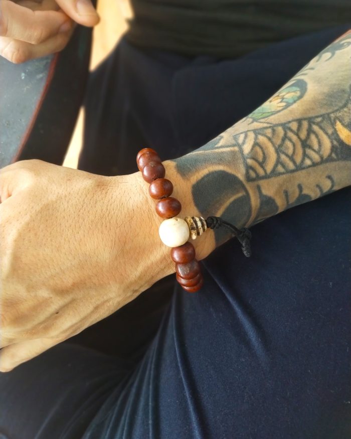 Mala de muñeca de semillas Bodhi oscuros